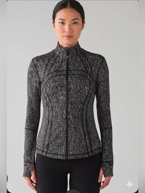 Lululemon Define Jacket Luon Suited Jacquard Black and White Size 10